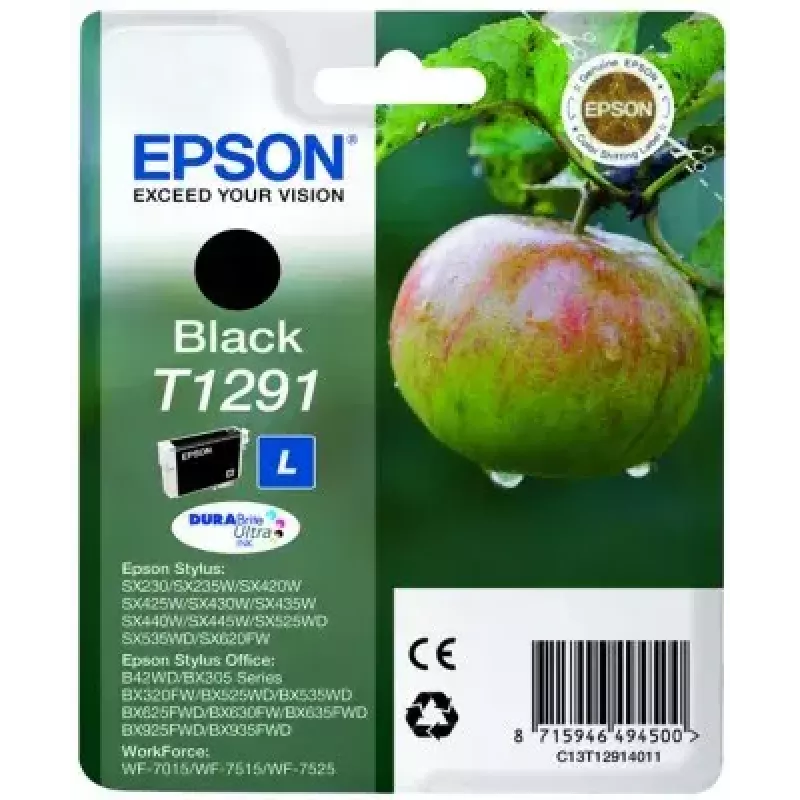 Wkład atramentowy Epson T1291 DURABrite Ultra — czarny pigment pojedynczy, 1 szt.