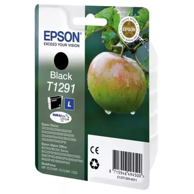 Wkład atramentowy Epson T1291 DURABrite Ultra — czarny pigment pojedynczy, 1 szt.