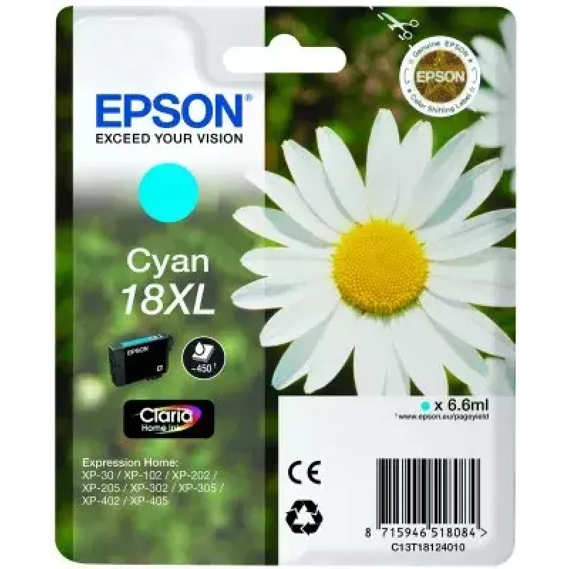 Wkład EPSON atrament cyjan 18XL Claria Home Ink C13T18124010