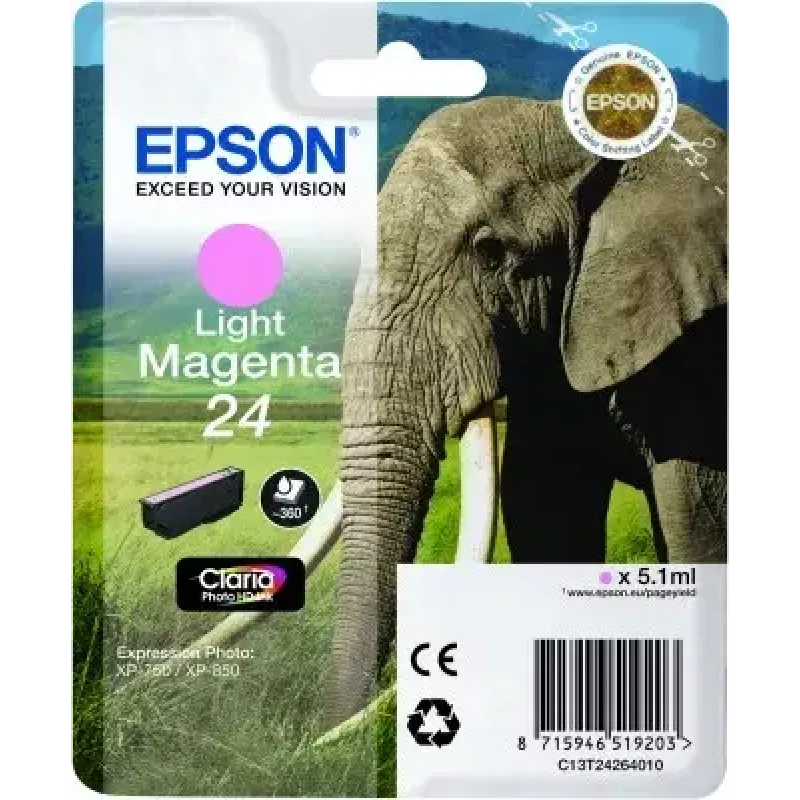 wkład atramentowy Epson C13T24264010 oryginalny pigmentowy Jasnopurpurowy pojedynczy