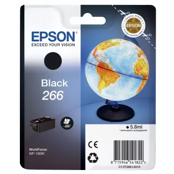 Epson Globe Singlepack Czarny 266 wkład atramentowy, Czarny, Atrament pigmentowy, 5.8 ml, 1 szt., 250 stron
