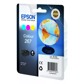 Epson Globe Singlepack Colour 267 wkład atramentowy, cyjan, magenta, żółty, atrament pigmentowy, 6.7 ml, 1 szt., 200 stron