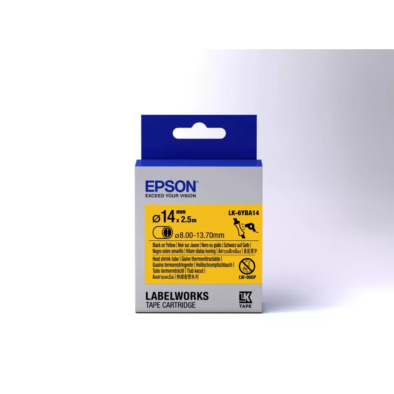 Epson Label Cartridge Heat Shrink Tube (HST) LK-6YBA14 Czarny/żółty D14mm (2.5m)