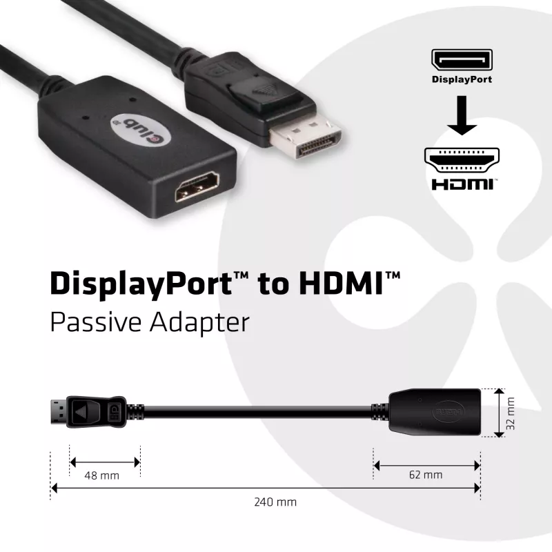 Pasywny adapter DisplayPort na HDMI CLUB3D CAC-1001