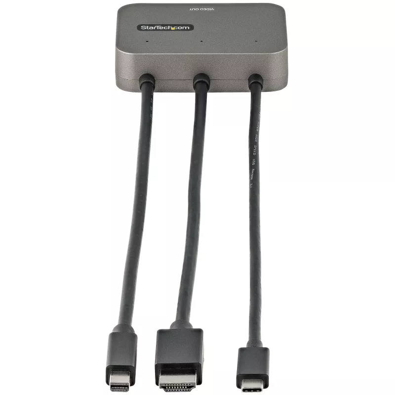 StarTech.com 3-w-1 adapter multiport na HDMI - 4K 60Hz USB-C, HDMI lub Mini DisplayPort na HDMI do sal konferencyjnych - cyfrowy adapter AV do podłączenia monitora/wyświetlacza HDMI