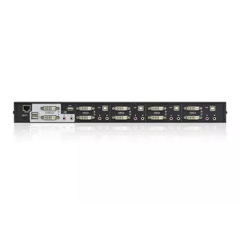 Przełącznik KVM ATEN 4-portowy USB DVI Dual-View z audio i hubem USB 2.0 (kable KVM w zestawie)