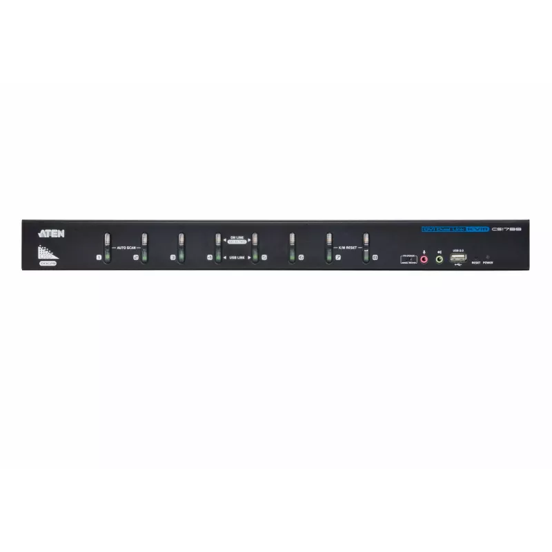 Przełącznik KVM ATEN 8-portowy USB DVI Dual Link z audio