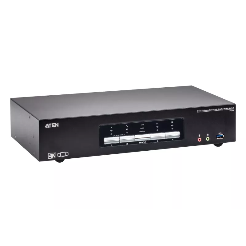 Przełącznik KVMP ATEN 4P USB3.0 4K DP TRIPLE VIEW