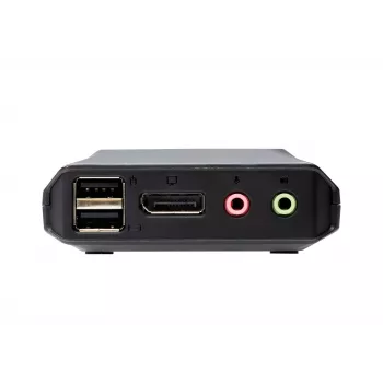 Przełącznik KVM ATEN 2-portowy USB-C DisplayPort Hybrid Cable, 4096 x 2160 pikseli, 4K Ultra HD, 0,74 W, czarny