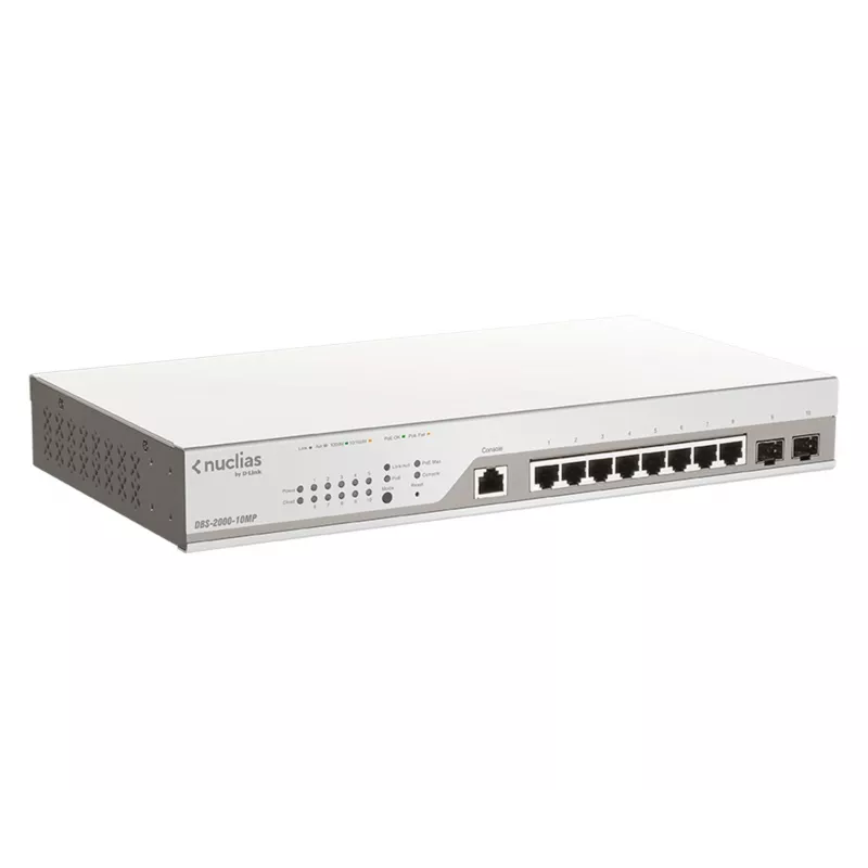 Przełącznik sieciowy D-Link DBS-2000-10MP/E Managed L2 Gigabit Ethernet (10/100/1000) Power over Ethernet (PoE) Szary