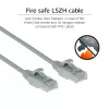 ACT szary 3 metry LSZH U/UTP CAT6 cienki kabel krosowy do centrum danych z bezpiecznymi wtykami RJ45