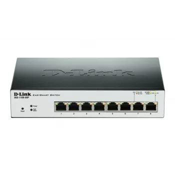 Przełącznik sieciowy D-Link DGS-1100-08P Managed L2 Gigabit Ethernet (10/100/1000) Power over Ethernet (PoE) Czarny