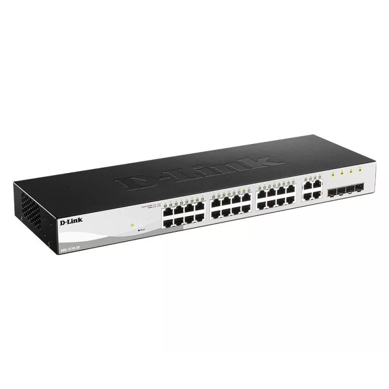 D-Link 28-portowy inteligentny zarządzalny przełącznik Gigabit z 4 portami combo