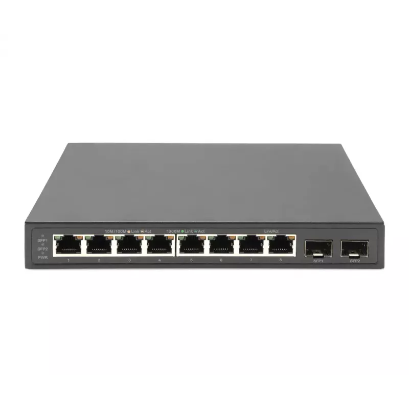 Niezarządzalny przełącznik Digitus 8-portowy Gigabit + 2 Gigabit SFP