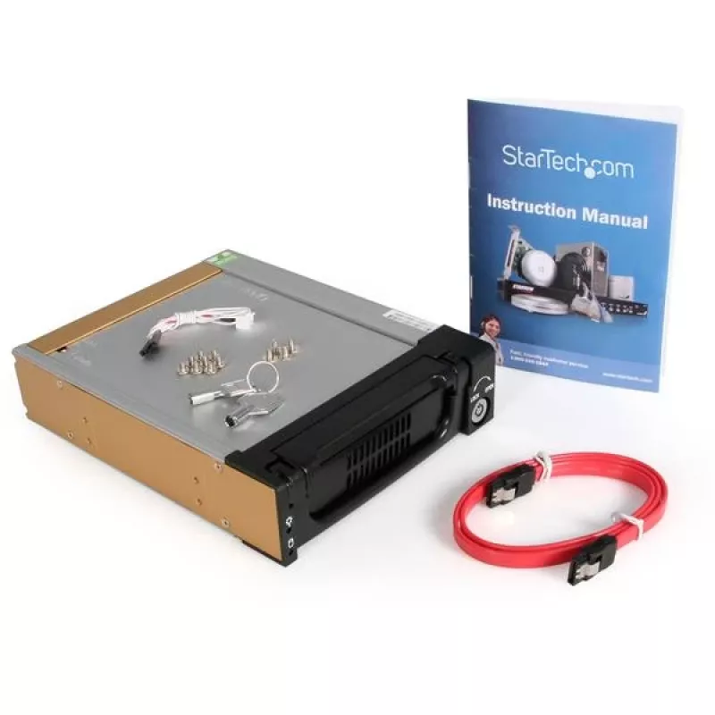 StarTech.com Czarna aluminiowa 5,25 inch niezawodna kieszeń mobilna SATA dla dysku twardego