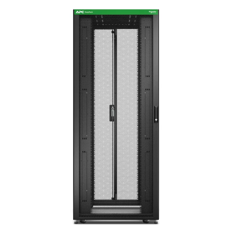 APC Easy Rack, 42U, czarny, z dachem, kółkami, stopkami, 4 wspornikami i podstawą, bez paneli bocznych, 1991 x 800 x 1200 mm (wys. x szer. x gł.)