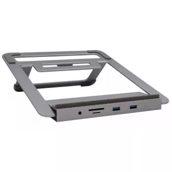 Podstawka pod laptop EXSYS EX-1223HM Srebrna USB 3.2 Gen 1 100W