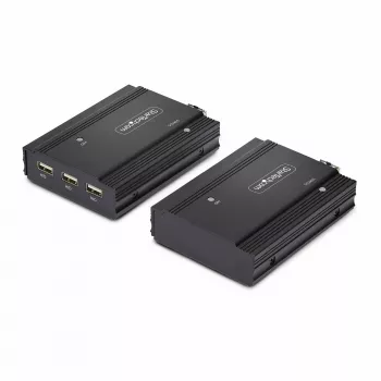 Przedłużacz KVM StarTech.com DisplayPort przez światłowód, 4K 60Hz, zestaw przedłużacza konsoli, do 300 m (wielomodowy) z preinstalowanymi modułami SFP+, 3x USB HID