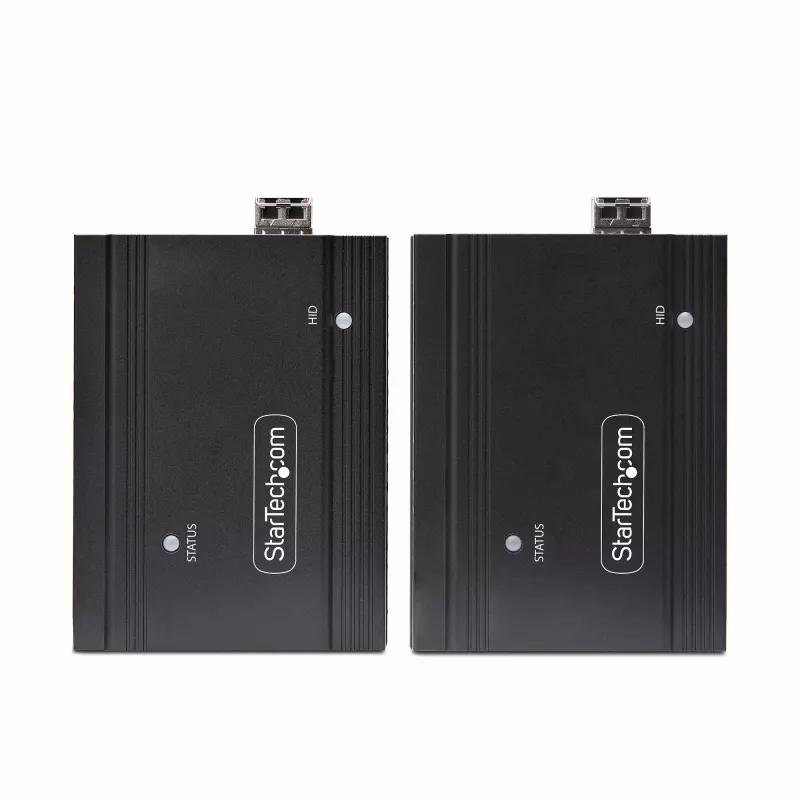 Przedłużacz KVM StarTech.com DisplayPort przez światłowód, 4K 60Hz, zestaw przedłużacza konsoli, do 300 m (wielomodowy) z preinstalowanymi modułami SFP+, 3x USB HID