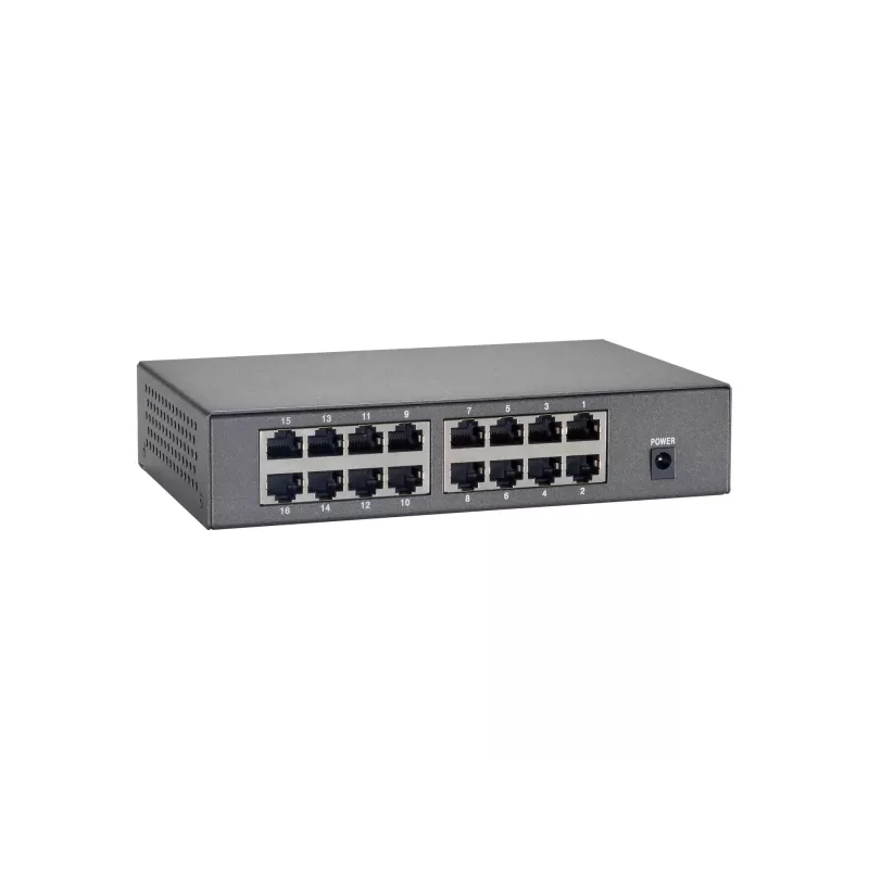 LevelOne 16-portowy przełącznik Fast Ethernet PoE, 90 W, Fast Ethernet (10/100), Full duplex, Power over Ethernet (PoE), Możliwość montażu na ścianie