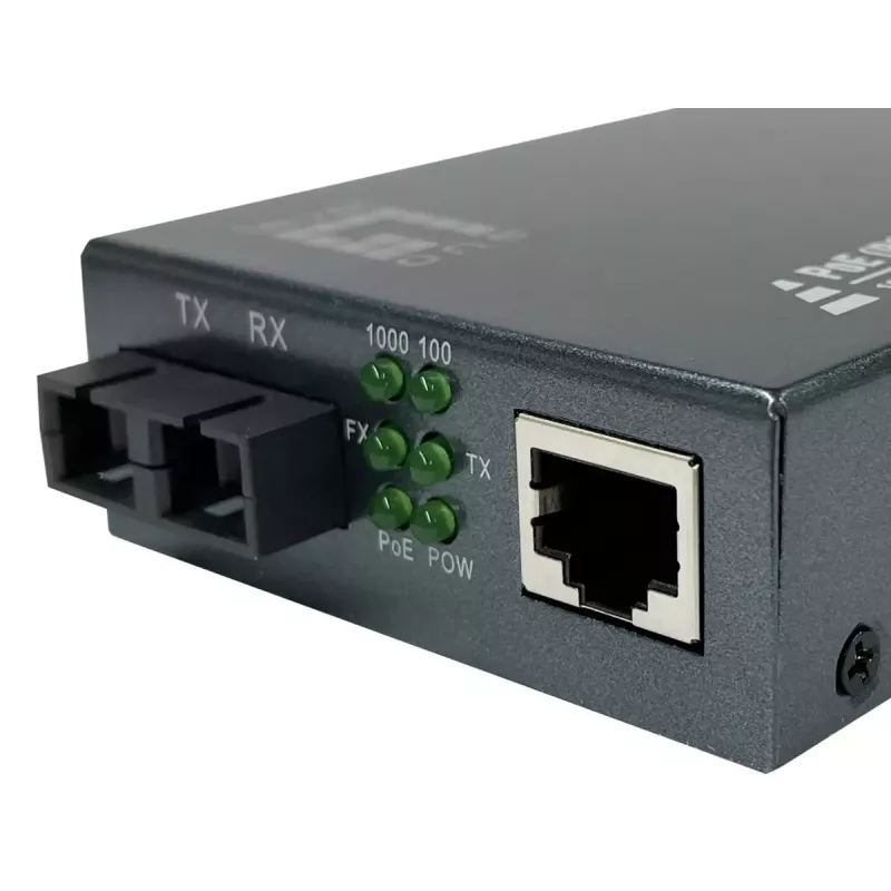 Konwerter mediów LevelOne RJ45 na SC Gigabit, PoE PSE, światłowód jednomodowy, 20 km