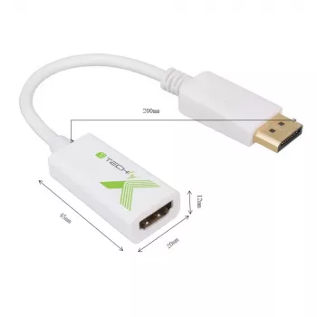 Techly IADAP DP-HDMIFP video adapter kablowy 0.2 m DisplayPort HDMI biały