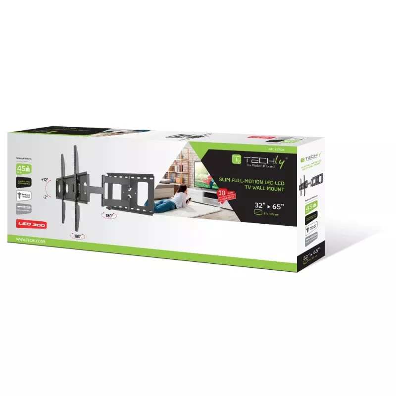 Techly ICA-PLB 148L Uchwyt/Stojak do telewizora 165,1 cm (65 cali) Czarny
