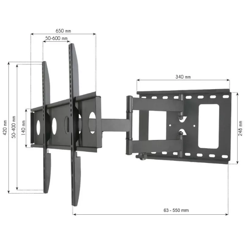 Techly ICA-PLB 148L Uchwyt/Stojak do telewizora 165,1 cm (65 cali) Czarny