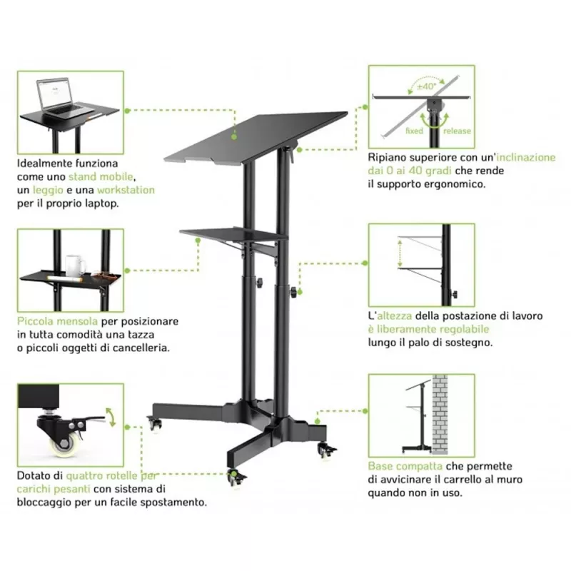 Podstawka pod laptop Techly ICA-TB TPM-1BK Czarna