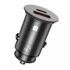 Techly Mini ładowarka samochodowa USB-A i USB-C Quick Charge 3.0 38W w czarnym metalu