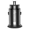 Techly Mini ładowarka samochodowa USB-A i USB-C Quick Charge 3.0 38W w czarnym metalu