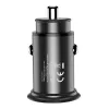 Techly Mini ładowarka samochodowa USB-A i USB-C Quick Charge 3.0 38W w czarnym metalu