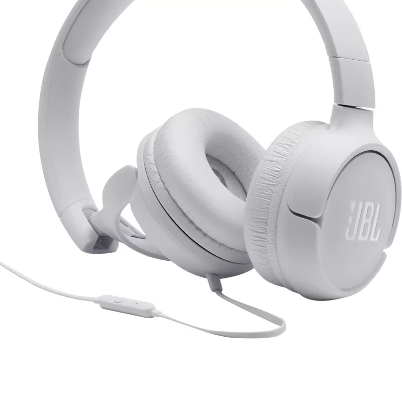 JBL Tune 500 BIAŁY, Przewodowe, 20 - 20000 Hz, Muzyka, 148 g, Słuchawki, Biały