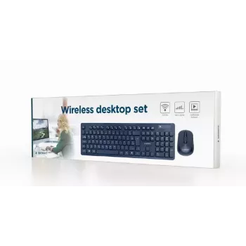 Gembird KBS-WCH-03-DE Klawiatura Mysz w zestawie Uniwersalna RF Bezprzewodowa QWERTZ Niemiecka Czarny