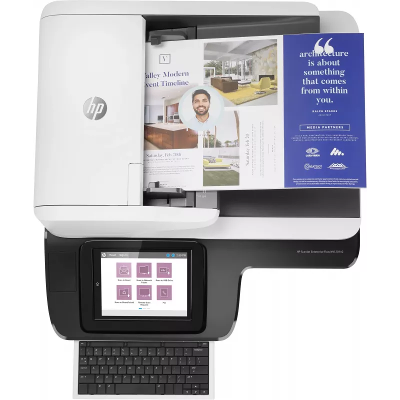 Skaner HP Scanjet Enterprise Flow N9120 fn2 płaski i ADF 600 x 600 DPI A3 Czarny, Biały