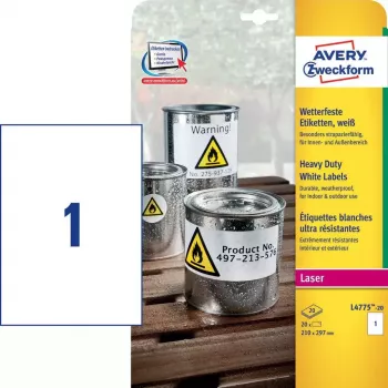 Samoprzylepna etykieta Avery L4775-20 Zaokrąglony prostokąt