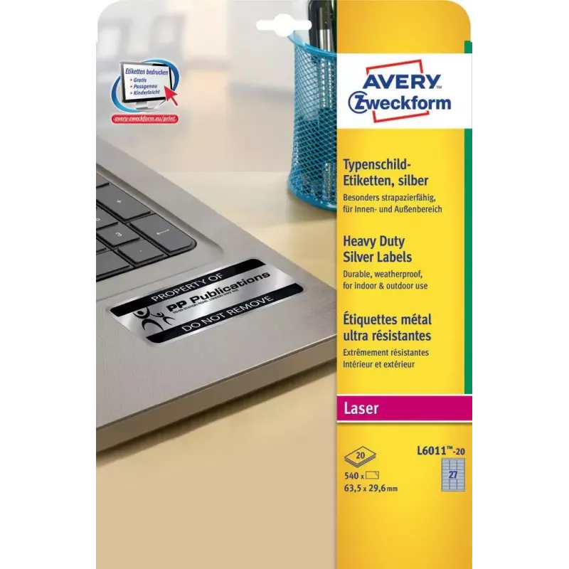 Etykieta samoprzylepna Avery L6011-20 Zaokrąglony prostokąt