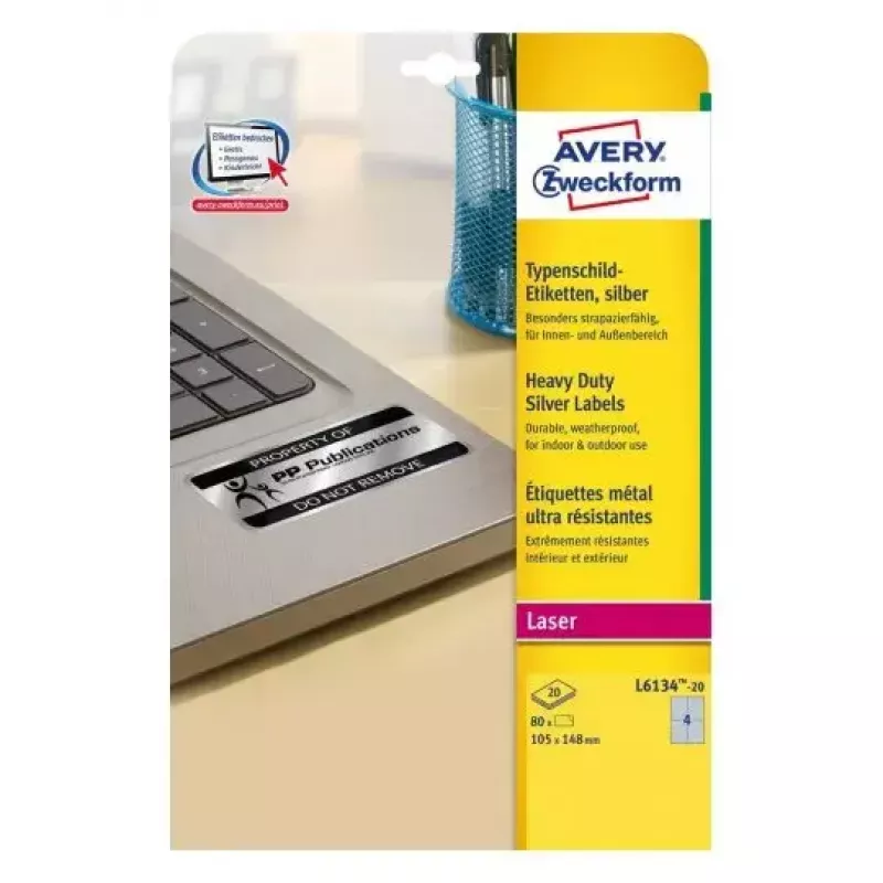 Samoprzylepna etykieta do drukarki Avery L6134-20