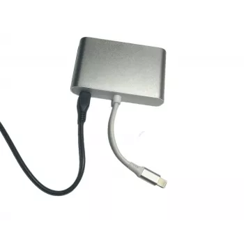 Microconnect LIGHT-HUB4 koncentrator interfejsów Lightning 480 Mbit/s Srebrny