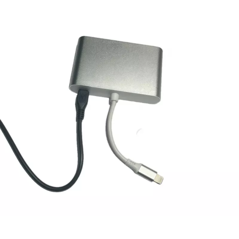 Microconnect LIGHT-HUB4 koncentrator interfejsów Lightning 480 Mbit/s Srebrny