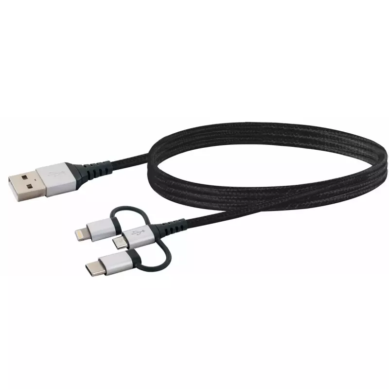 Kabel USB Schwaiger LKU 100 1.5m USB 2.0 A Micro-USB B Czarny Srebrny