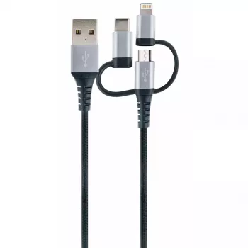 Kabel USB Schwaiger LKU 100 1.5m USB 2.0 A Micro-USB B Czarny Srebrny