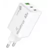 Ładowarka do urządzeń mobilnych MediaRange MRMA116-2 — Szybka ładowarka sieciowa AC, wejście 100–240 V, wyjście do 20 V, 2× USB-C, biała