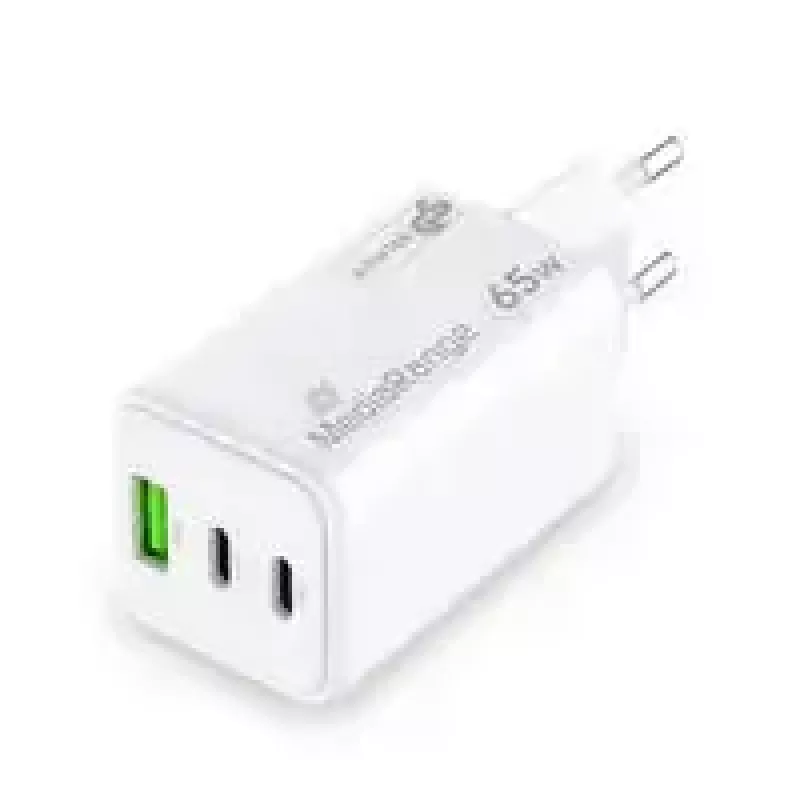 Ładowarka do urządzeń mobilnych MediaRange MRMA116-2 — Szybka ładowarka sieciowa AC, wejście 100–240 V, wyjście do 20 V, 2× USB-C, biała
