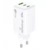 Ładowarka do urządzeń mobilnych MediaRange MRMA116-2 — Szybka ładowarka sieciowa AC, wejście 100–240 V, wyjście do 20 V, 2× USB-C, biała