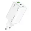 Ładowarka do urządzeń mobilnych MediaRange MRMA123 — Szybka ładowarka sieciowa AC do laptopa, smartfona, tabletu, 100–240 V, 2× USB-C, maks. 20 V, biała