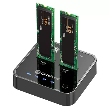 Stacja dokująca CoreParts MS-CLONER-SATA USB 3.2 Gen 2 (3.1 Gen 2) Typ-C Czarna