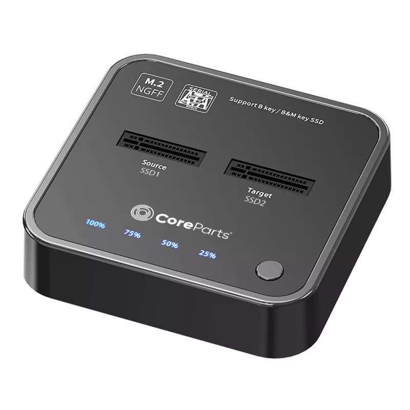 Stacja dokująca CoreParts MS-CLONER-SATA USB 3.2 Gen 2 (3.1 Gen 2) Typ-C Czarna