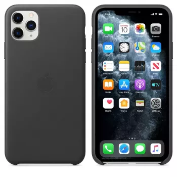 Pokrowiec Apple iPhone 11 Pro Max skórzany czarny