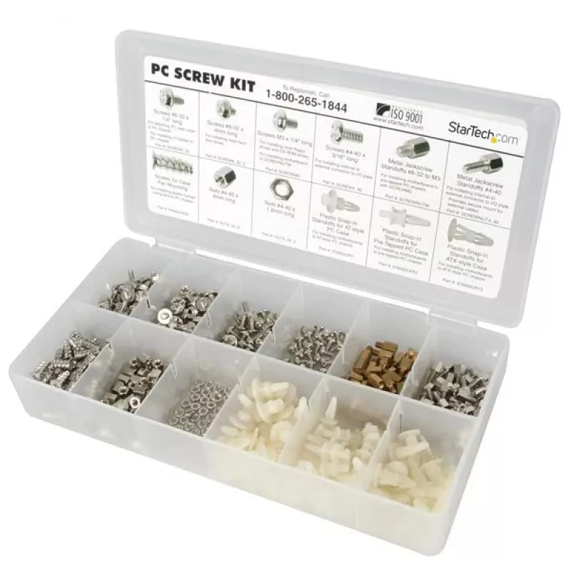 StarTech.com Deluxe Assortment PC Screw Kit - Śruby, nakrętki i dystanse